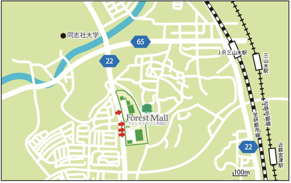 フォレストモール京田辺広域マップ