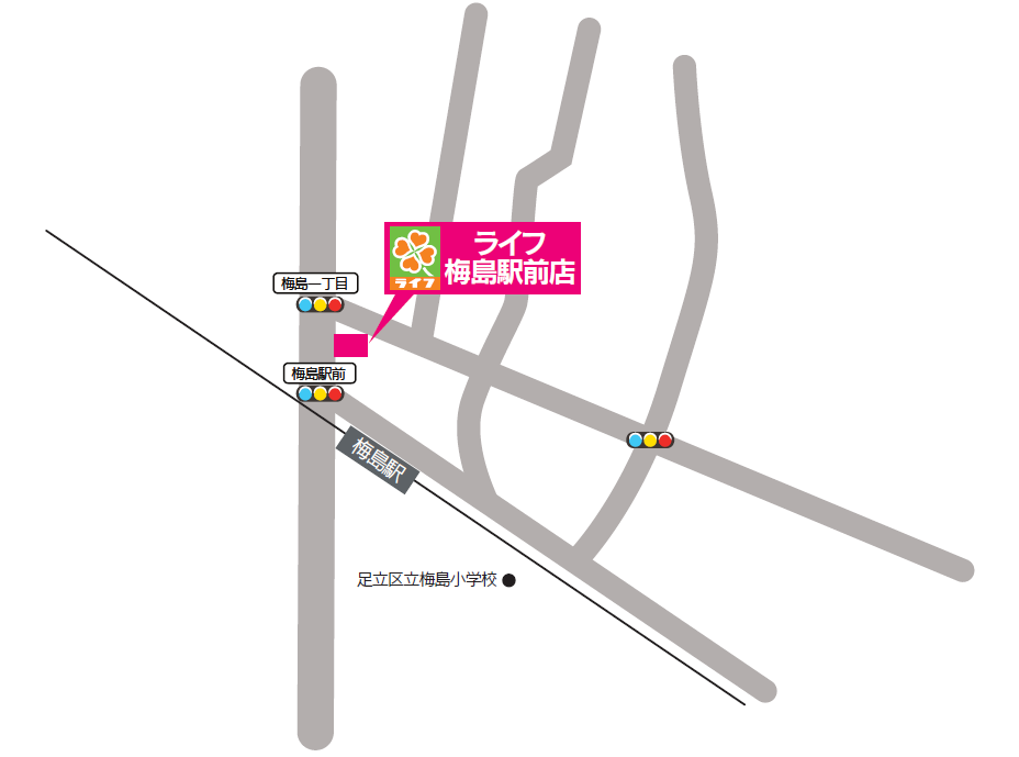 ライフ梅島駅前店近隣図